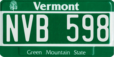 VT license plate NVB598