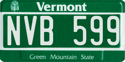 VT license plate NVB599