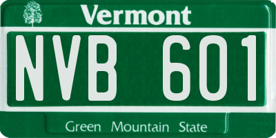 VT license plate NVB601