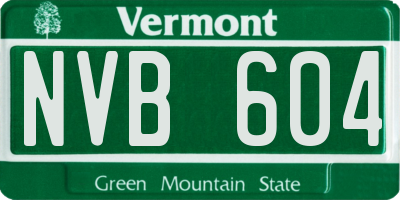 VT license plate NVB604