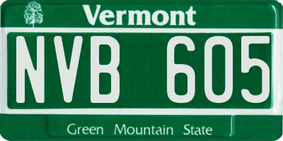 VT license plate NVB605