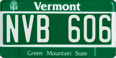 VT license plate NVB606