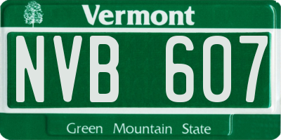 VT license plate NVB607