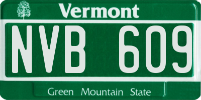 VT license plate NVB609