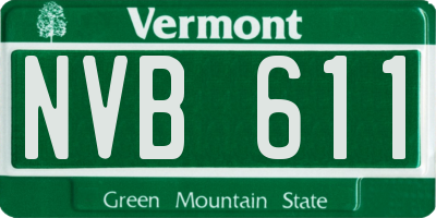VT license plate NVB611