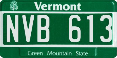 VT license plate NVB613