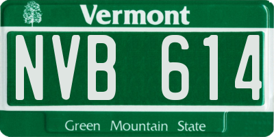 VT license plate NVB614