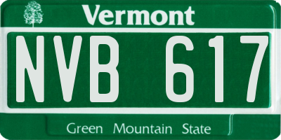 VT license plate NVB617