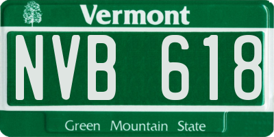 VT license plate NVB618