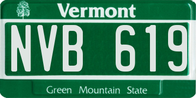 VT license plate NVB619
