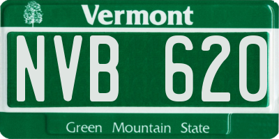 VT license plate NVB620