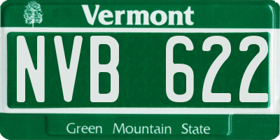 VT license plate NVB622