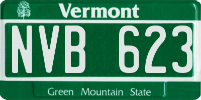 VT license plate NVB623