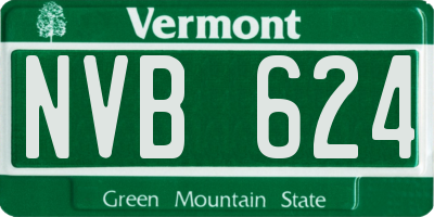 VT license plate NVB624