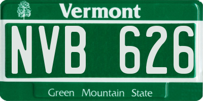 VT license plate NVB626