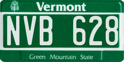 VT license plate NVB628