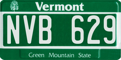 VT license plate NVB629