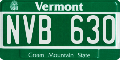 VT license plate NVB630
