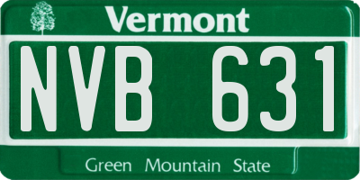 VT license plate NVB631