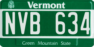 VT license plate NVB634