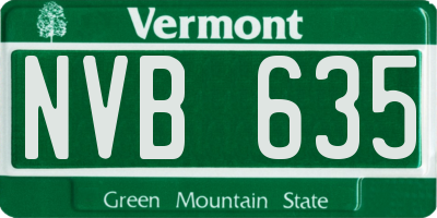 VT license plate NVB635