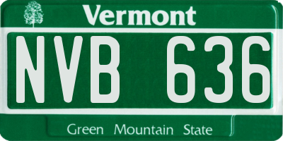 VT license plate NVB636