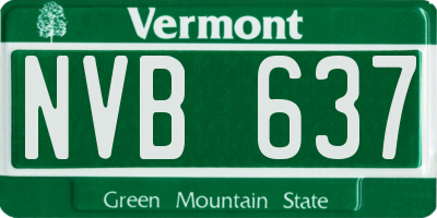 VT license plate NVB637