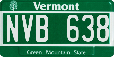 VT license plate NVB638