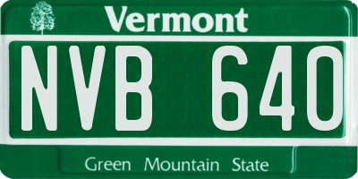 VT license plate NVB640
