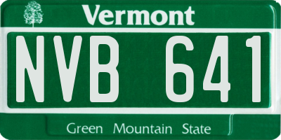 VT license plate NVB641