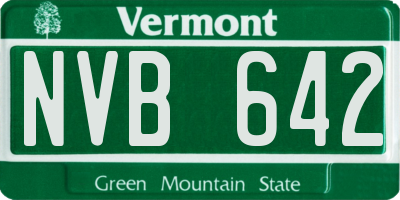 VT license plate NVB642