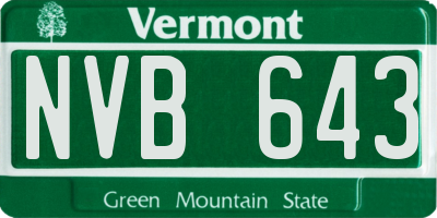 VT license plate NVB643