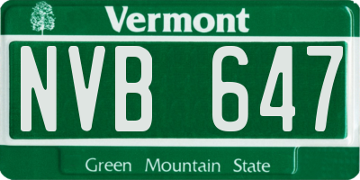 VT license plate NVB647
