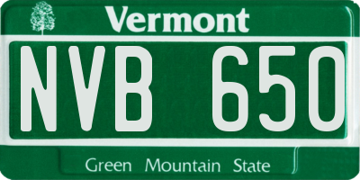 VT license plate NVB650