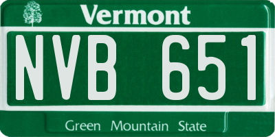VT license plate NVB651