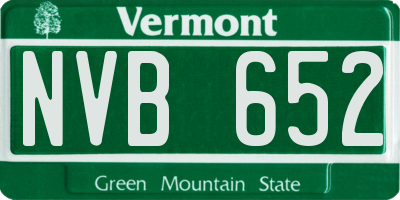 VT license plate NVB652