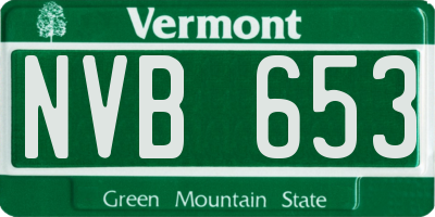 VT license plate NVB653