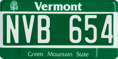 VT license plate NVB654