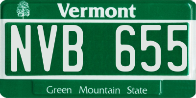 VT license plate NVB655