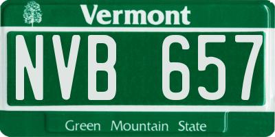 VT license plate NVB657