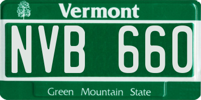 VT license plate NVB660