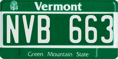 VT license plate NVB663