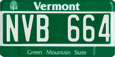 VT license plate NVB664