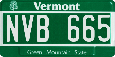 VT license plate NVB665