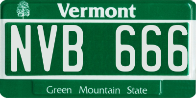 VT license plate NVB666
