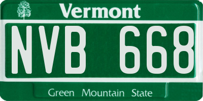 VT license plate NVB668