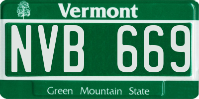 VT license plate NVB669