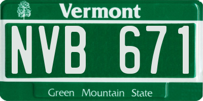 VT license plate NVB671