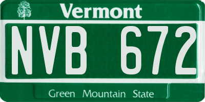 VT license plate NVB672