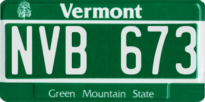 VT license plate NVB673